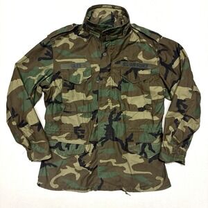 VTG USGI Air Force Cold Weather Coat Field Jacket ECWCS Woodland Camo Large Long